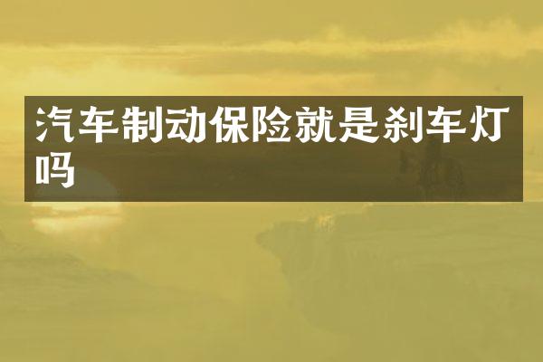 汽车制动保险就是刹车灯吗