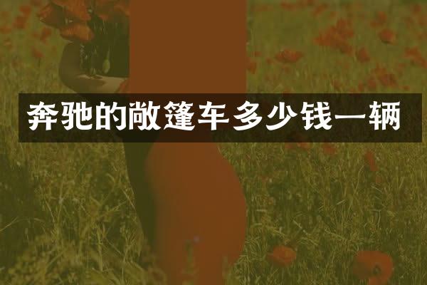 奔驰的敞篷车多少钱一辆