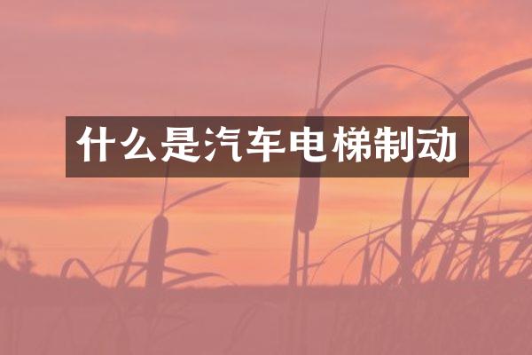 什么是汽车电梯制动