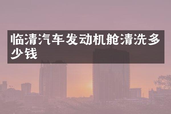 临清汽车发动机舱清洗多少钱