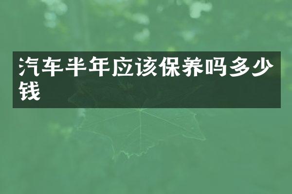 汽车半年应该保养吗多少钱