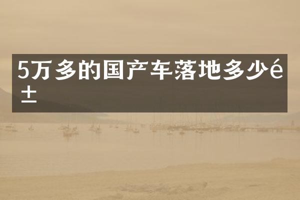 5万多的国产车落地多少钱
