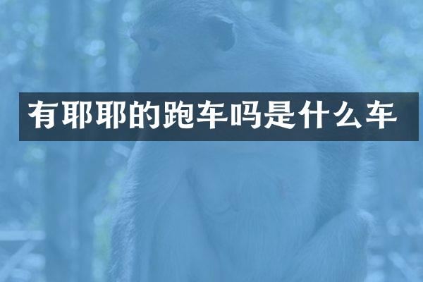 有耶耶的跑车吗是什么车