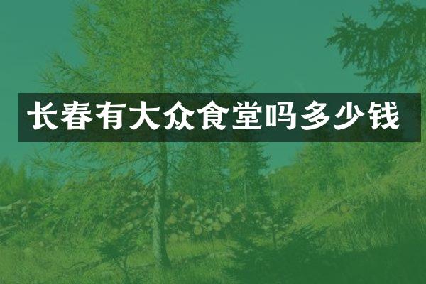 长春有大众食堂吗多少钱