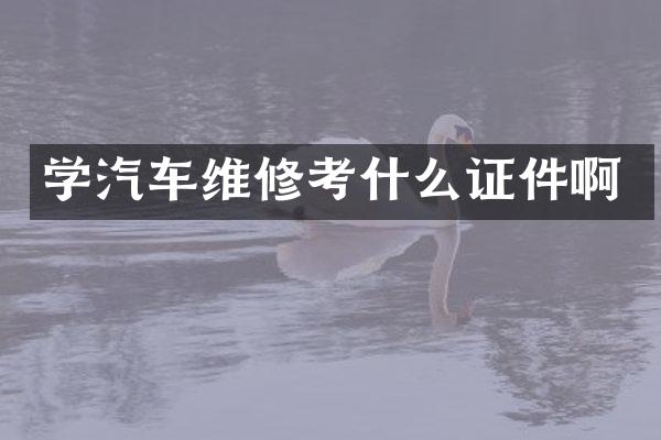 学汽车维修考什么证件啊