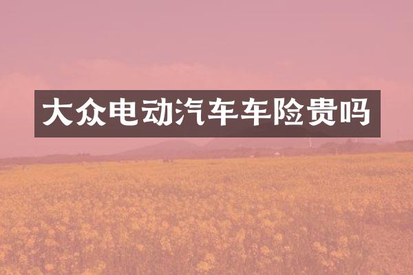 大众电动汽车车险贵吗