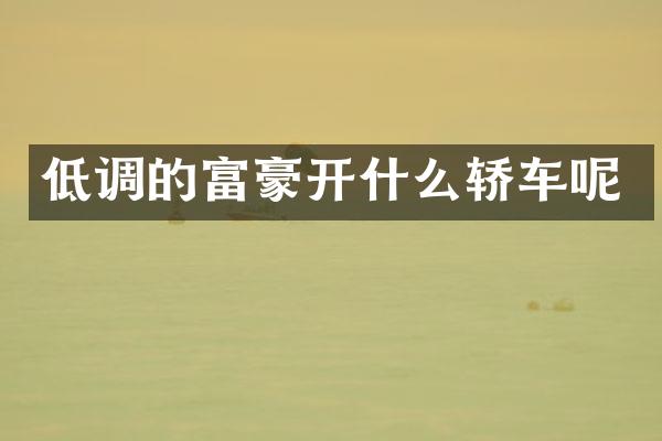 低调的富豪开什么轿车呢