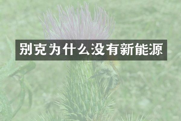 别克为什么没有新能源