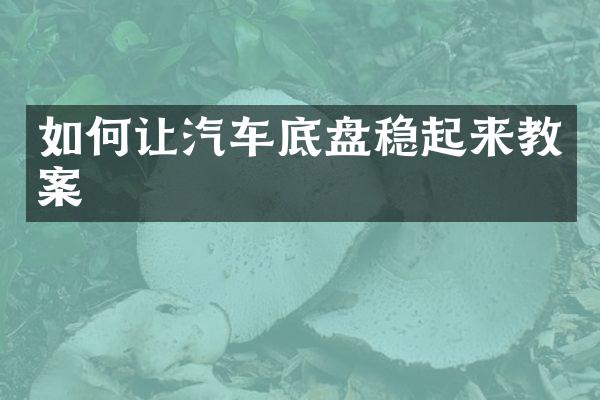 如何让汽车底盘稳起来教案