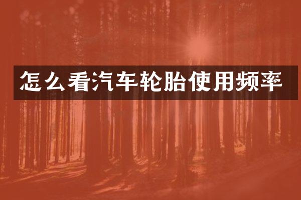 怎么看汽车轮胎使用频率