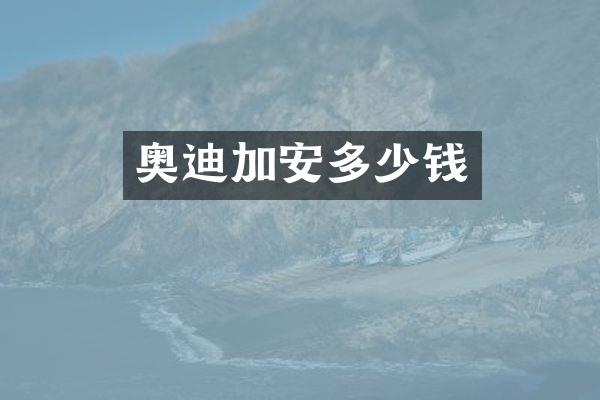 奥迪加安多少钱