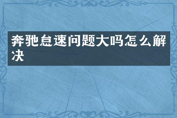 奔驰怠速问题大吗怎么解决