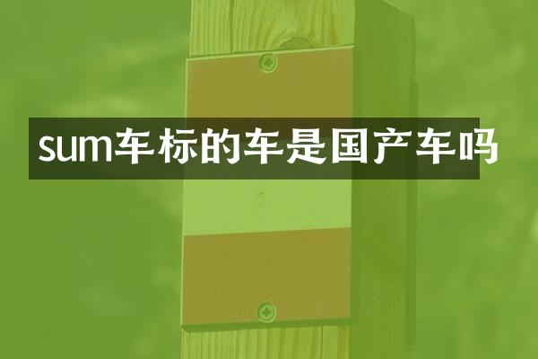 sum车标的车是国产车吗