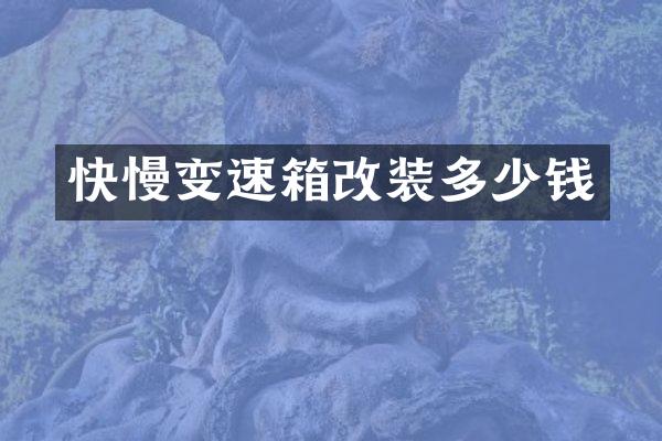 快慢变速箱改装多少钱