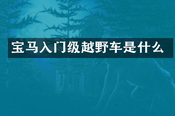 宝马入门级越野车是什么