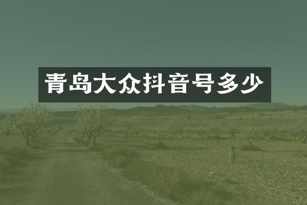 青岛大众抖音号多少