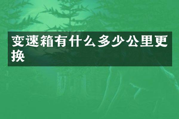变速箱有什么多少公里更换