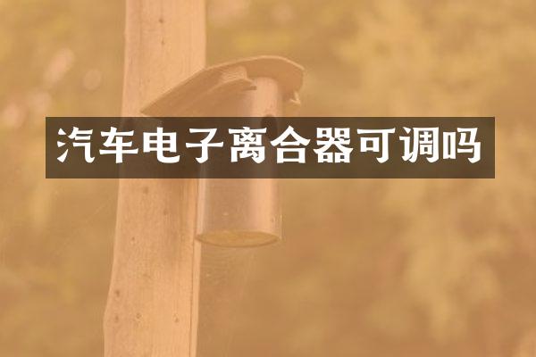 汽车电子离合器可调吗