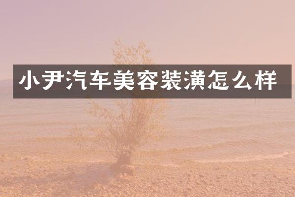 小尹汽车美容装潢怎么样