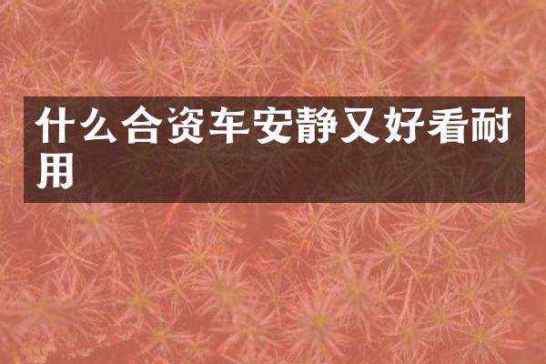 什么合资车安静又好看耐用