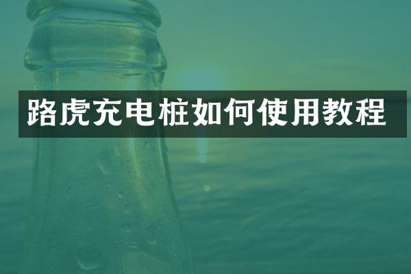 路虎充电桩如何使用教程