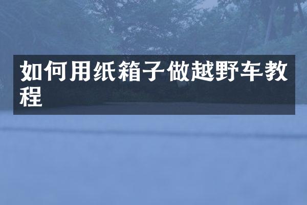 如何用纸箱子做越野车教程