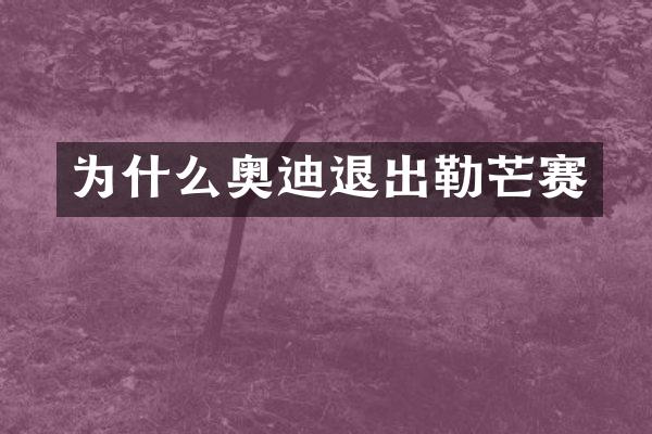 为什么奥迪退出勒芒赛