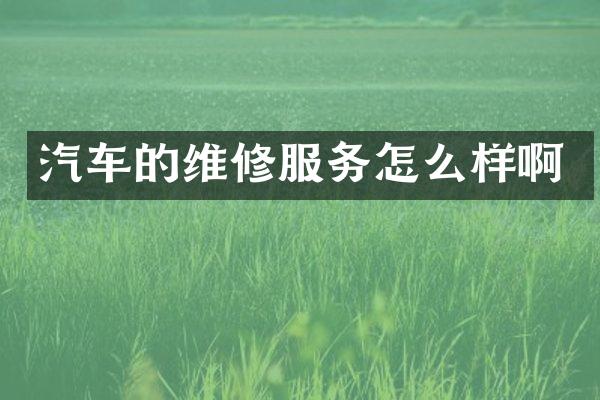汽车的维修服务怎么样啊