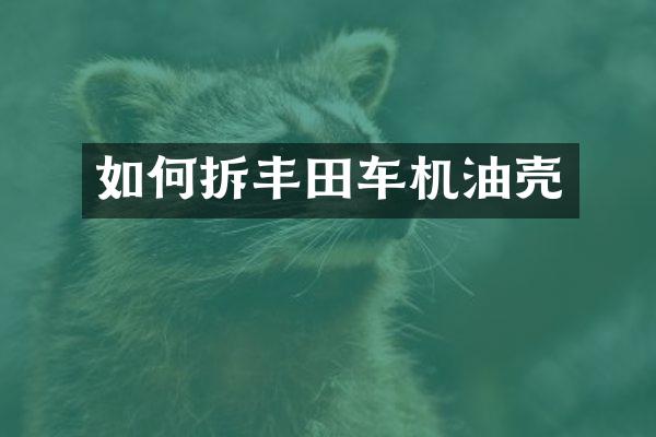 如何拆丰田车机油壳
