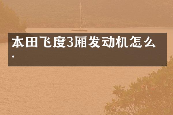 本田飞度3厢发动机怎么样