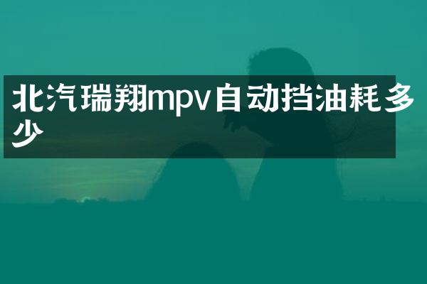 北汽瑞翔mpv自动挡油耗多少