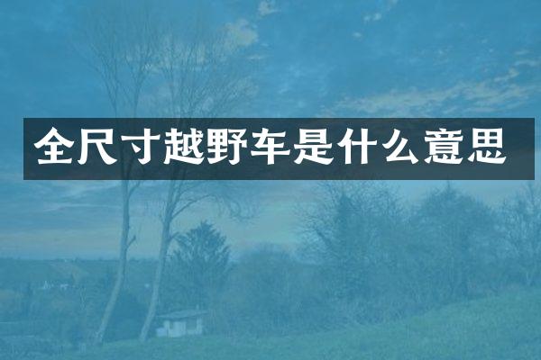 全尺寸越野车是什么意思