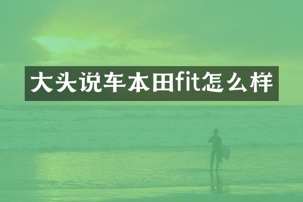 大头说车本田fit怎么样