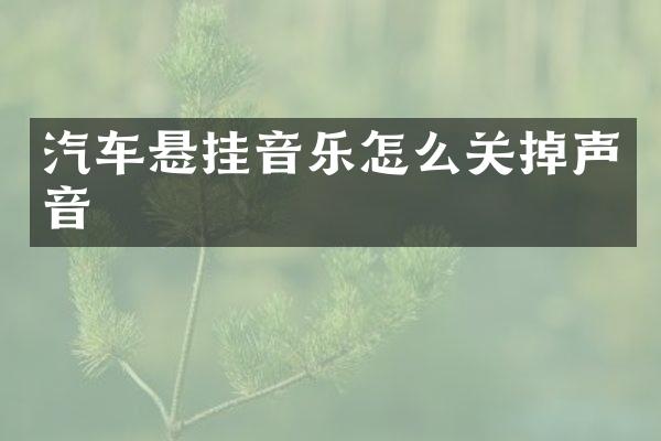 汽车悬挂音乐怎么关掉声音