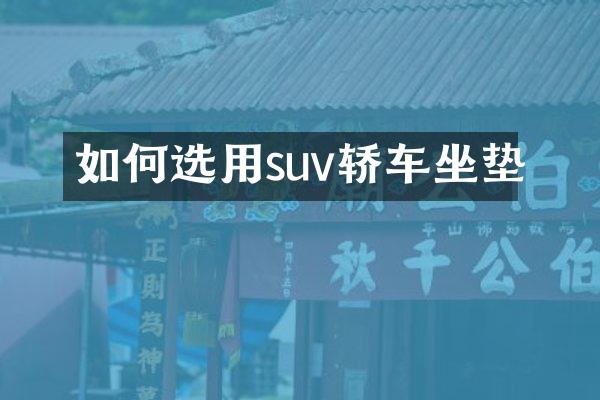 如何选用suv轿车坐垫