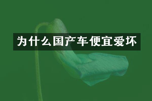 为什么国产车便宜爱坏