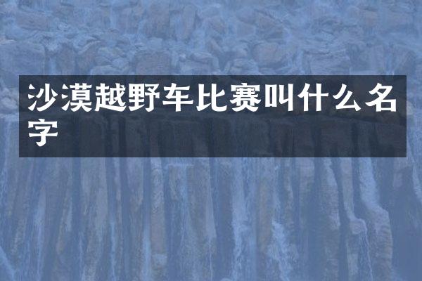 沙漠越野车比赛叫什么名字