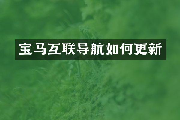 宝马互联导航如何更新