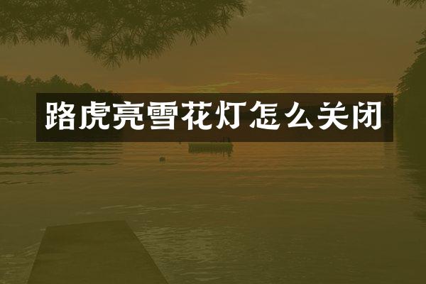 路虎亮雪花灯怎么关闭