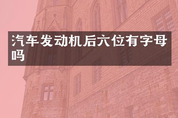 汽车发动机后六位有字母吗