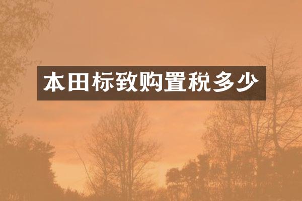 本田标致购置税多少