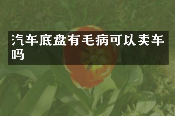 汽车底盘有毛病可以卖车吗
