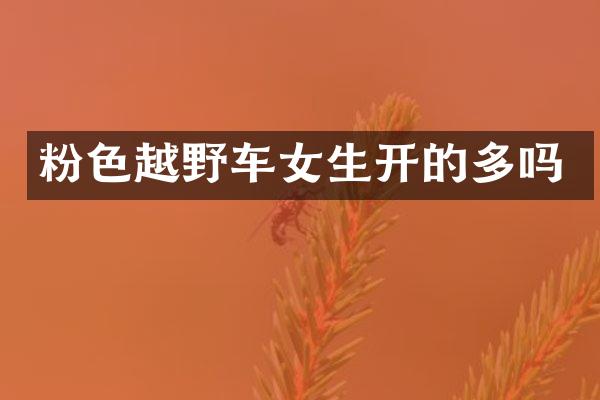 粉色越野车女生开的多吗