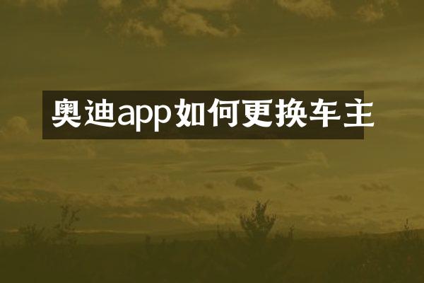 奥迪app如何更换车主