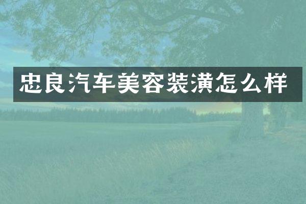 忠良汽车美容装潢怎么样