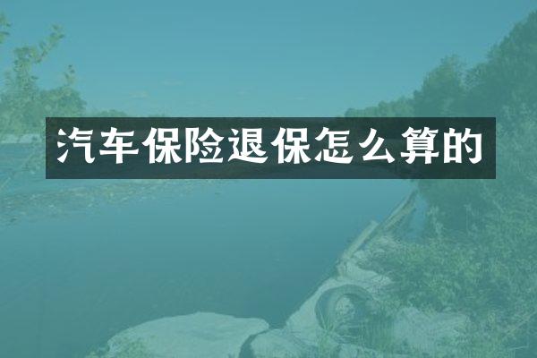 汽车保险退保怎么算的