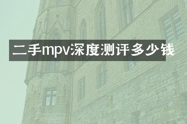 二手mpv深度测评多少钱
