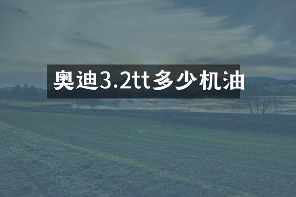 奥迪3.2tt多少机油