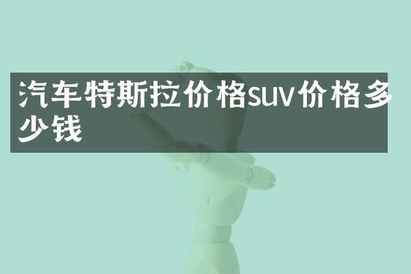 汽车特斯拉价格suv价格多少钱