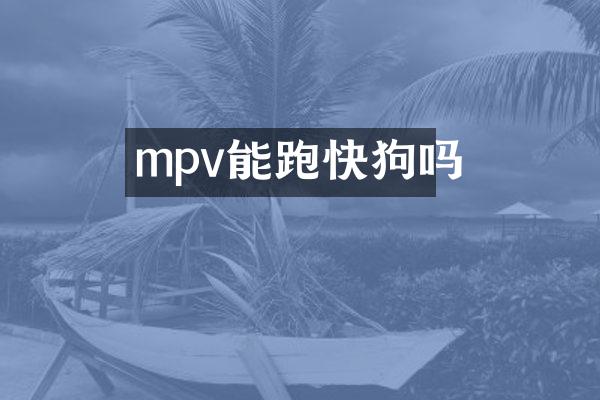 mpv能跑快狗吗